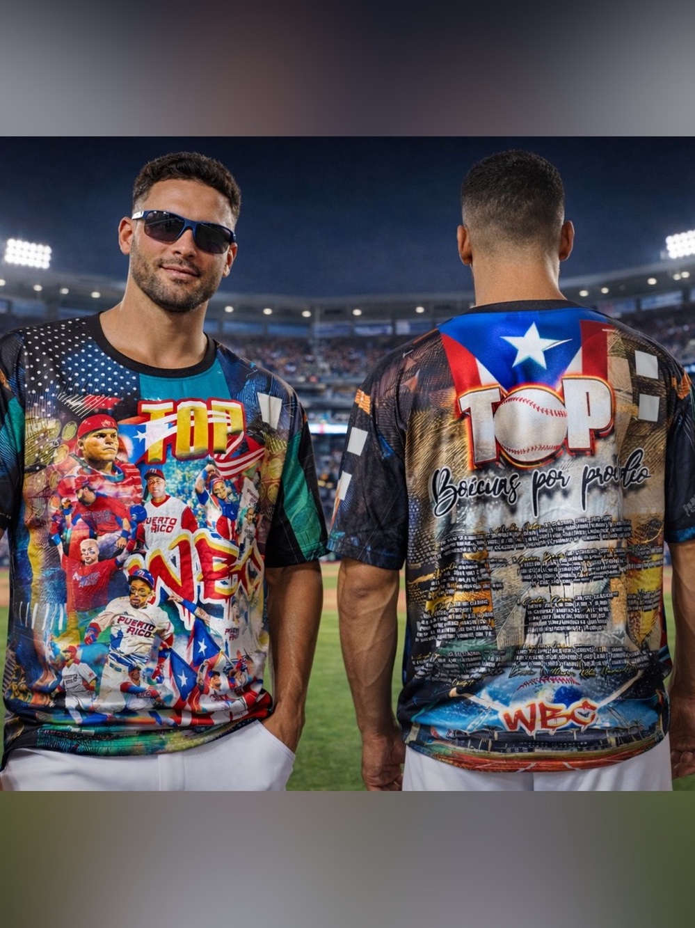 🇵🇷 Puerto Rico Baseball |Top Boricuas por Promedio Sublimated Graphic Tee